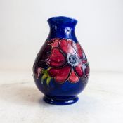 Moorcroft vase decorated in the Anemone design, C1970s,h.14cm.