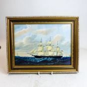 Wedgwood rectangular framed plaque Clipper Ship 