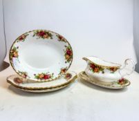 A collection of Royal Albert English made Old Country Roses, comprising 2 large oval serving dishes,