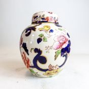 Masons large ginger jar & cover in the Mandalay design, h.23cm.