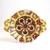 Royal Crown Derby 1128 Old Imari two handled dish, L.16cm.