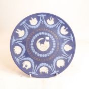 Wedgwood tri coloured jasperware anniversary Christmas plate 1979, d.24cm.