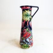 Moorcroft Pottery Ewer by Shirley Hayes- A two star collectors club ewer decorated in the Red Ribbon
