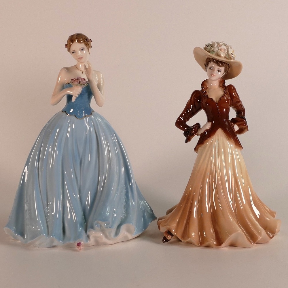 Coalport lady figure Dearest Rose together with Coalport Ladies of Fashion figure Joan (2)