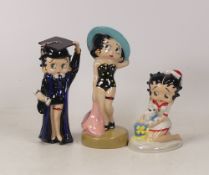 Three Wade Betty Boop figures Graduate, Beach Belle and Christmas Morning, boxed (3)
