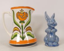 Wade Heath Flaxman ware blue Laughing Rabbit together with Wade The Gallery Collection Nouvelle