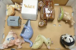 A collection of Wade Novelty Money Boxes to include Thorntons Chocolate, Panda Bear, Deer, NatWest