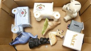A collection of Wade Novelty Money Boxes to include Jim Bean, Extravaganza 1997, Scottie Dog,