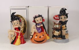Three Wade Betty Boop figures to include Halloween Trick or Treat, Trick or Treat 2003 and Hallowe'