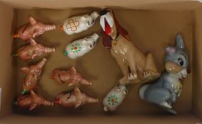 Shamrock pigs and elephants (some damage to pigs) together with Wade Thumper (tiny chip to ear)