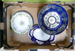 Large Coalport fruit bowl, 2 additional Copeland pieces, and 2 additional Coalport items (5)