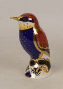 Royal Crown Derby Bee-Eater paperweight, gold stopper, boxed