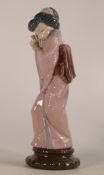 Lladro large figure of Geisha girl with fan, h.30cm.