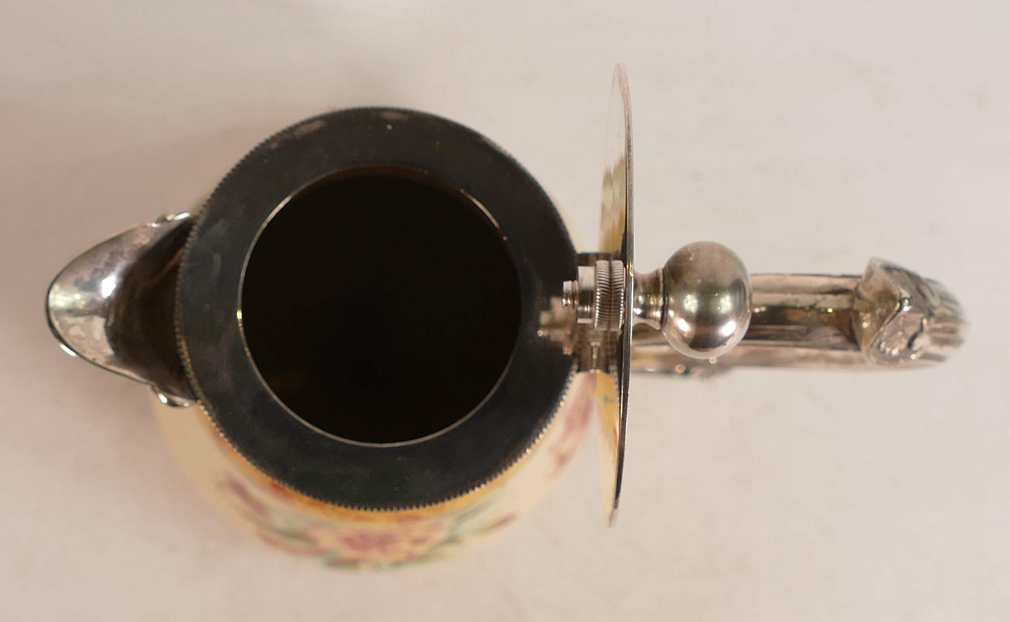 Carlton Blush ware metal mounted claret jug in the Carnation pattern, by Wiltshaw & Robinson, c1900, - Image 4 of 5