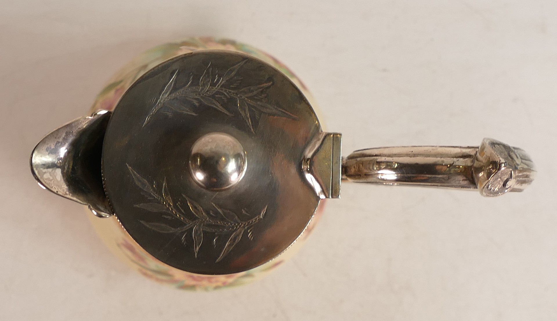 Carlton Blush ware metal mounted claret jug in the Carnation pattern, by Wiltshaw & Robinson, c1900, - Image 5 of 5