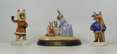 Royal Doulton Bunnykins Bathnight DB241, Eskimo DB275 and Winter Lapland DB297 (3)