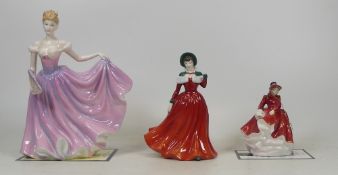 Royal Doulton lady figures Winters Day HN4589 (hand missing), small Emma HN3208 and Rachel HN3976 (