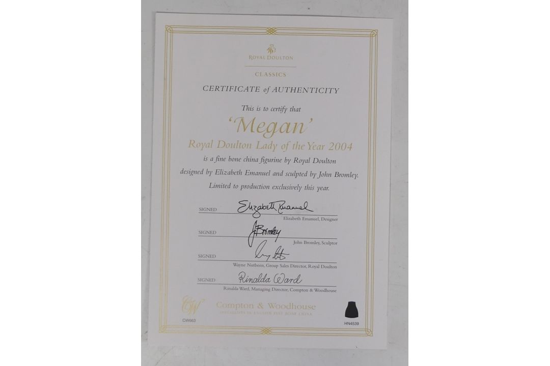 Royal Doulton lady figure Megan HN5439, figure of year 2004, with cert - Image 4 of 4