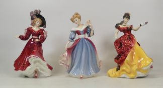 Royal Doulton lady figures Patricia HN3365, Belle HN3703 and Amy HN3316 (3)