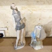 Lladro, Two Figures of Don Quixote. One with damaged sword and one with head a/f (2)