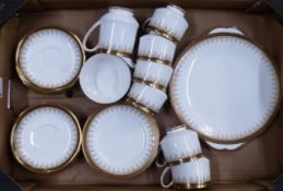 Paragon, Athena Pattern 21-piece Teaset including Bread Plate, Six Trios, Milk Jug and Sugar Bowl (1