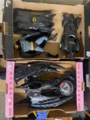 A Collection of Batman Toy Vehicles and Figures including Batmobile, Bat Car amongst others. some