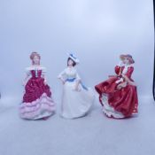 Royal Doulton, Three Lady Figures Sweet Sixteen HN3648, Top O' The Hill HN1834 and Margaret
