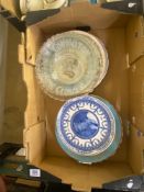 A Mixed Collection of Commemorative Plates including Wedgewood, Aynsley and Pressed Glass