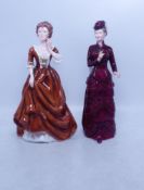 Two English Rose Fine Bone China Lady Figures (2)