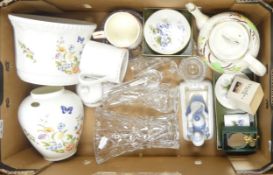 Mixed Ceramic Selection including Royal Worcester Bone China Small Vase & Pin Tray Set Florena,