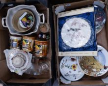 A Mixed Collection of Ceramics to include Mugs, Fairings and Decorative Wall Plates etc. (2 Trays)