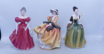 Royal Doulton, Three Lady Figures Top O' The Hill HN2127, Fleur HN2362 and Winsome HN2220 (3)