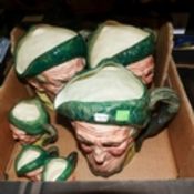 Royal Doulton, Nine Intermediate and Small Character Jugs including Old Charley, Sherlock Holmes,