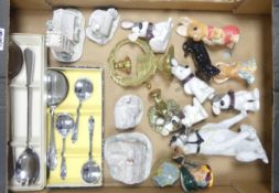 Mixed Selection Including Lilliput Cottages and Church, Spoon Set, Four Lost Dogs, Beswick Dachshund