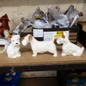 Three Beswick Terrier Figures including 308 and two unmarked examples. (3)