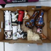 A Mixed Collection of Ceramics including Masons Mandalay Jug, Post Box Money Bank, Royal Stanley