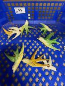 A Collection of Solian Ware Swallows with Pins to backs. Some a/f