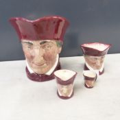 Royal Doulton, Four Character Jugs The Cardinal in Large, Intermediate, Small and Tiny (4)