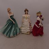 Royal Doulton, Three Lady Figures Angela HN3690, Christmas Morn HN1992 and Sarah HN3978 (3)