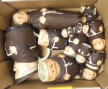 Goebel, A Collection of Twelve Monk Storage Jars, Cruet Items and Figures (12)
