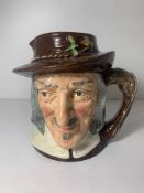 Royal Doulton, Five Large Character Jugs Izaak Walton x2, Long John Silver, Veteran Motorist, Old