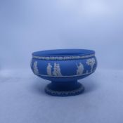 Wedgwood, Blue Jasperware Footed Fruit Bowl