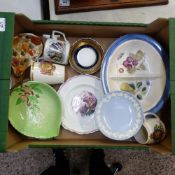 A Mixed Collection of Ceramics including Sunderland Lustre Plate, Wedgwood Queensware Comport,