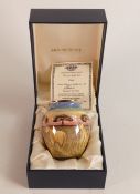 Moorcroft enamel Lions vase by Sandra Dance , Limited edition 44/50. Boxed with certificate.