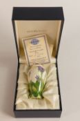 Moorcroft enamel Lusianthus vase by J Bishop , Limited edition 9/100 . Boxed with certificate.