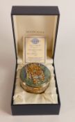 Moorcroft enamel Jaguar round lidded box by Sandra Dance , Limited edition 21/50 . Boxed with