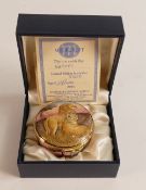 Moorcroft enamel Safari round lidded box by Sandra Dance , Limited edition 33/50 . Boxed with