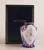 Moorcroft enamel Atlantica vase by Faye Williams , Limited edition24/50 . Boxed . Height 8cm