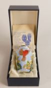 Moorcroft enamel American Red Cardinal vase by C Bradley, Limited edition 2/100 . Boxed with