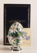 Moorcroft enamel Easter egg . Boxed . Height 6cm